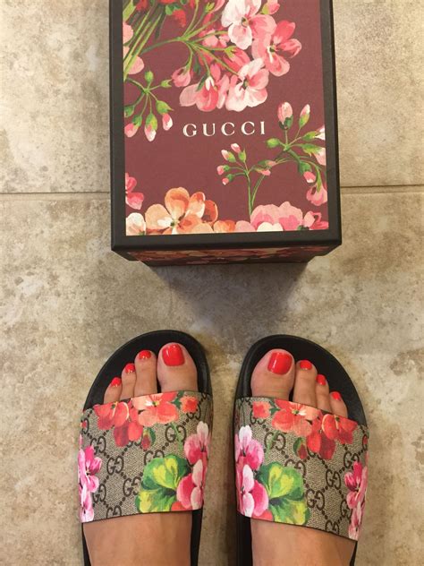 gucci floral womens slides|Gucci floral slides outfit.